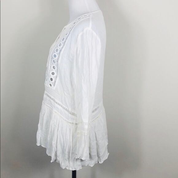 Endless Rose Top Crochet Tie Neck Flowy - Picture 3 of 4